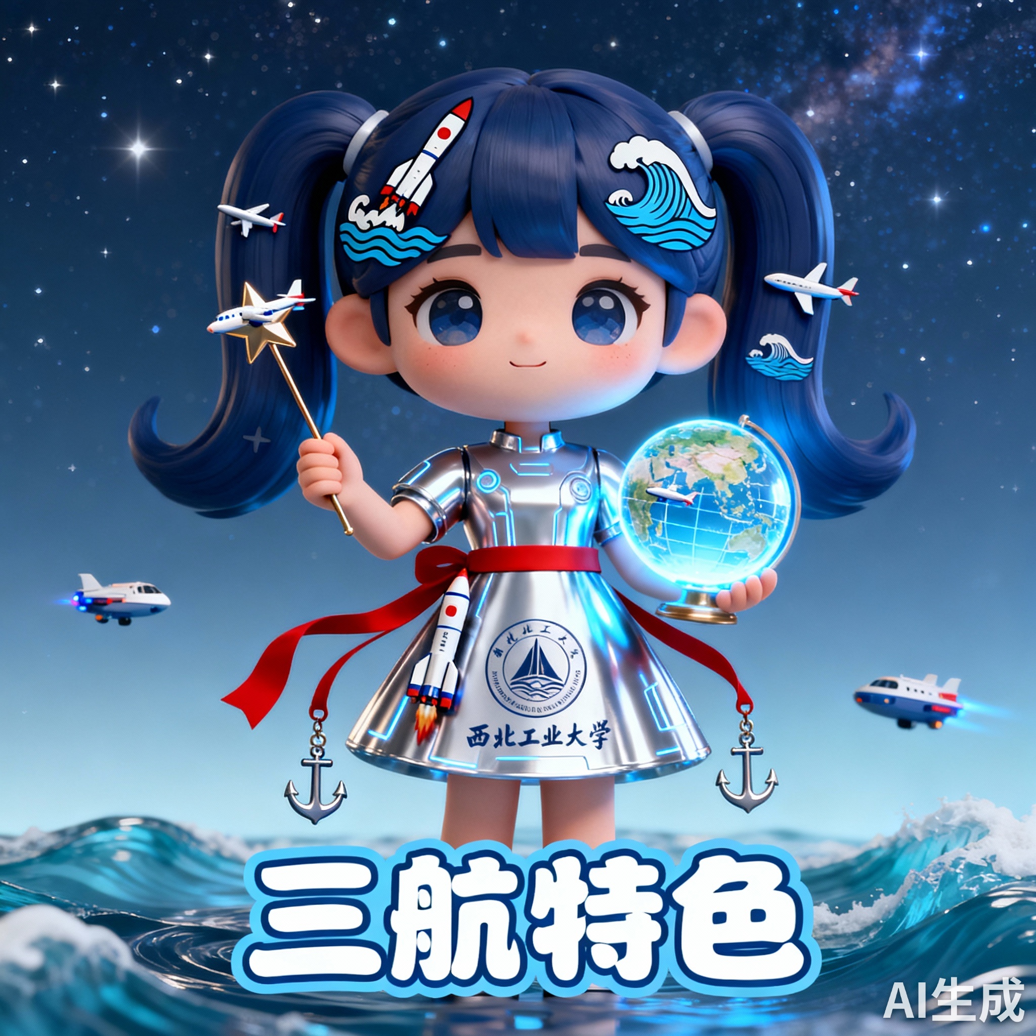 4D Q版大学拟人化形象 