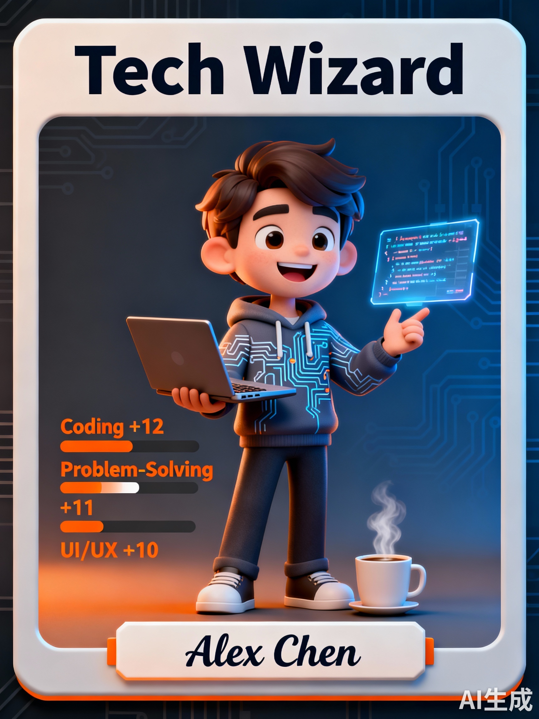  RPG 风格角色卡片